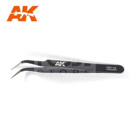AK-Interactive Hajlított végű csipesz makettezéshez (Curved Point Tweezer) AK9007
