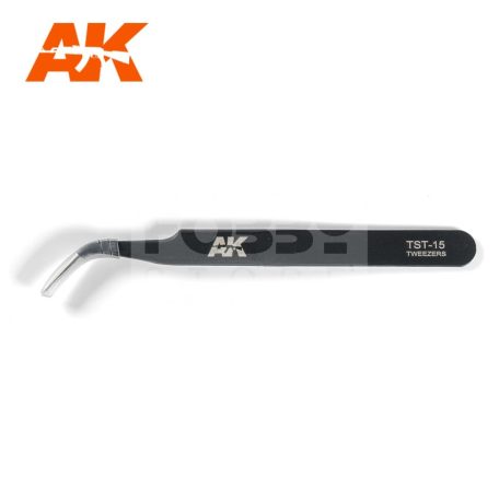 AK-Interactive Hajlított végű csipesz makettezéshez (Curved Point Tweezer) AK9007