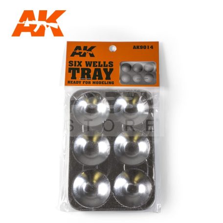 AK-Interactive SIX WELLS TRAY - alumínium festőpaletta AK9014