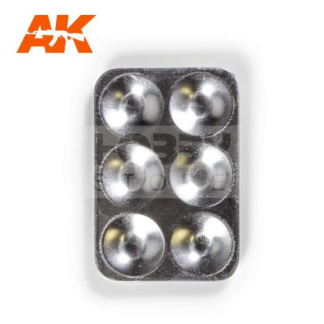 AK-Interactive SIX WELLS TRAY - alumínium festőpaletta AK9014