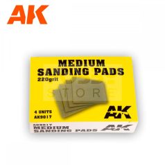   AK-Interactive MEDIUM SANDING PADS – 220# 4 UNITS - csiszolószivacs makettezéshez AK9017