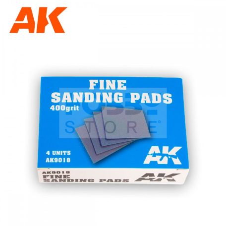 AK-Interactive FINE SANDING PADS – 400# 4 UNITS - csiszolószivacs makettezéshez AK9018