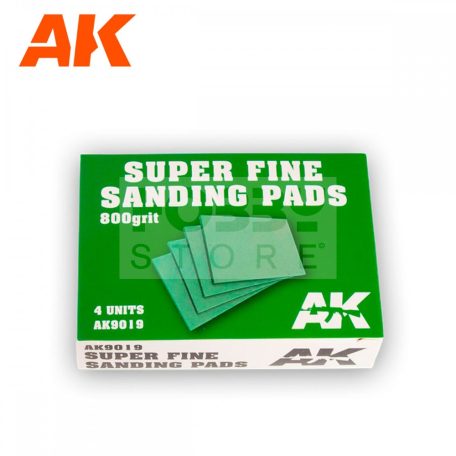 AK-Interactive FINE SANDING PADS – 800# 4 UNITS - csiszolószivacs makettezéshez AK9019
