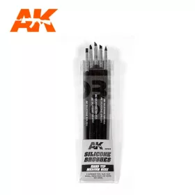   AK-Interactive Formázó szilikon ecset közepes méret-kemény (  SILICONE BRUSHES HARD TIP MEDIUM (5 SILICONE PENCILS) AK9088