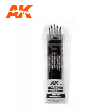 AK-Interactive Formázó szilikon ecset közepes méret-kemény (  SILICONE BRUSHES HARD TIP MEDIUM (5 SILICONE PENCILS) AK9088