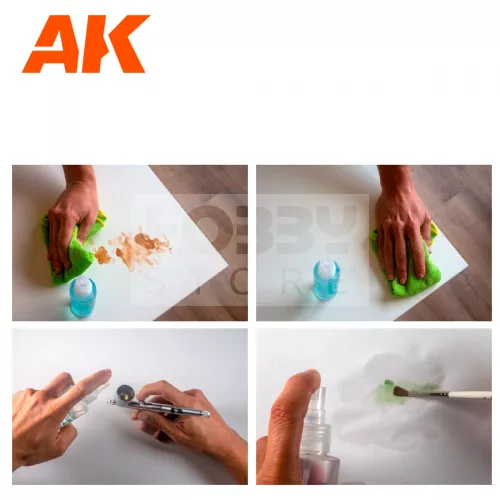 AK-Interactive ATOMIZER CLEANER FOR ACRYLIC 125ml - tisztító folyadék akril festékhez AK9315