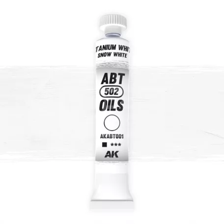 AK Interactive - Titanium/SNOW WHITE - Hófehér színű  olajfesték 20 ml - AKABT001