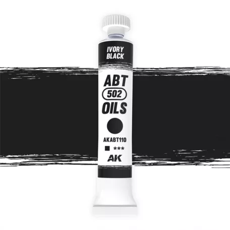 AK Interactive - IVORY BLACK - Fekete színű  olajfesték 20 ml - AKABT110