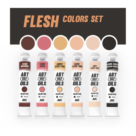 AK Interactive - FLESH COLORS SET - olajfesték szett 6X20 ml - AKABT301