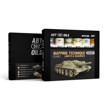 AK Interactive - MAPPING TECHNIQUE LIGHTS AND SHADOWS SET - olajfesték szett 6X20 ml - AKABT303