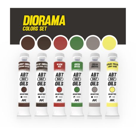 AK Interactive - DIORAMA COLORS SET - olajfesték szett 6X20 ml - AKABT307