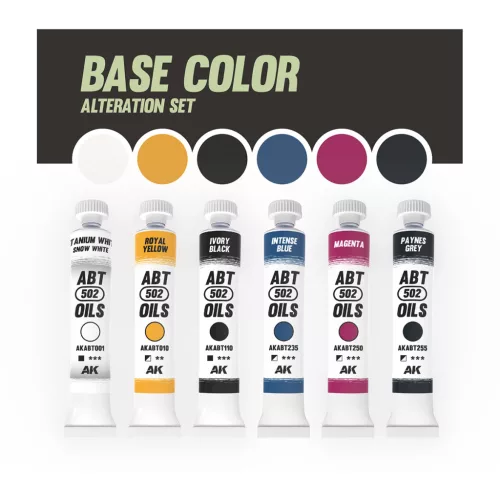 AK Interactive - BASE COLOR ALTERATION SET - olajfesték szett 6X20 ml - AKABT308