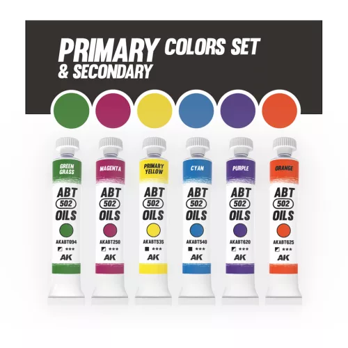 AK Interactive - PRIMARY AND SECONDARY COLORS SET - olajfesték szett 6X20 ml - AKABT309
