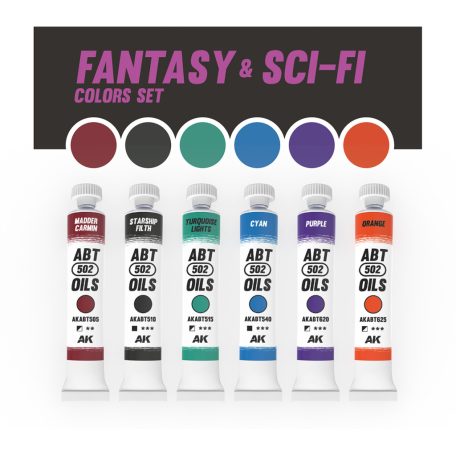 AK Interactive - FANTASY & SCI-FI COLORS SET - olajfesték szett 6X20 ml - AKABT310