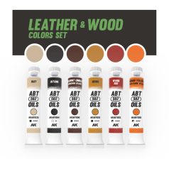   AK Interactive - LEATHER AND WOOD COLORS SET - olajfesték szett 6X20 ml - AKABT311