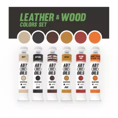   AK Interactive - LEATHER AND WOOD COLORS SET - olajfesték szett 6X20 ml - AKABT311