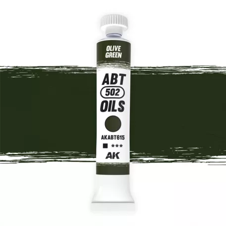 AK Interactive - OLIVE GREEN - Olivazöld színű olajfesték 20 ml - AKABT615