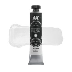 AK ARTISTIC DENSE ACRYLIC COLOR - PURE WHITE 20 ml - AKAD001