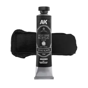 AK ARTISTIC DENSE ACRYLIC COLOR - PURE BLACK 20 ml - AKAD003