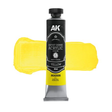 AK ARTISTIC DENSE ACRYLIC COLOR - YELLOW 20 ml - AKAD006