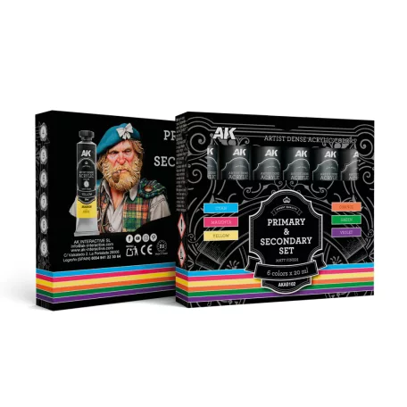 AK ARTISTIC DENSE ACRYLIC COLOR - PRIMARY & SECONDARY SET - AKAD102