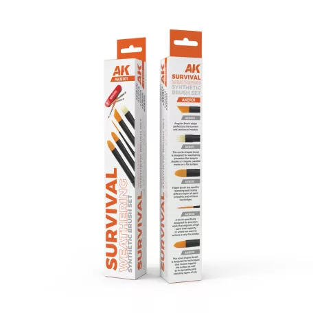 AK Interactive AKB101 Survival Weathering Ecsetkészlet – Profi modellező ecsetek időjárási hatásokhoz