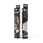 AK Interactive AKB102 Tabletop Synthetic Brushes Ecsetkészlet – Profi szintetikus ecsetek figurafestéshez