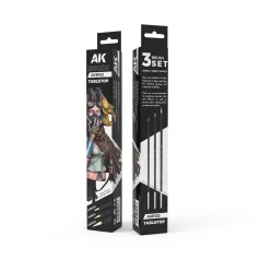   AK Interactive AKB102 Tabletop Synthetic Brushes Ecsetkészlet – Profi szintetikus ecsetek figurafestéshez
