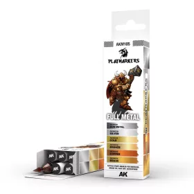   AK Interactive PLAYMARKER SET - FULL METAL Professzionális Makettfesték