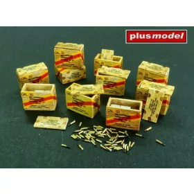   Plus Model US ammunition boxes with cartons of charges - amerikai lőszeres ládák töltetkartonokkal