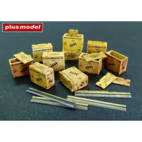   Plus Model US ammunition boxes with belts of charges - amerikai lőszeres ládák lőszerhevederekkel