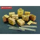 Plus Model US ammunition boxes with belts of charges - amerikai lőszeres ládák lőszerhevederekkel