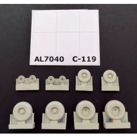   Plus Model C-119 Boxcar wheels late version - kerékkészlet, késői változat