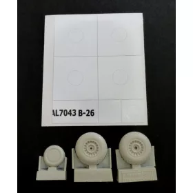   Plus Model B-26 Marauder early wheels diamond tread - korai kerékkészlet gyémántmintás futófelülettel