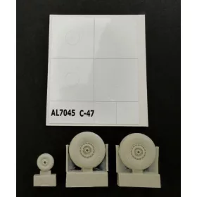   Plus Model C-47 Skytrain wheels without cover - kerékkészlet kerékagyburkolat nélkül