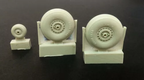 Plus Model C-47 Skytrain wheels without cover - kerékkészlet kerékagyburkolat nélkül