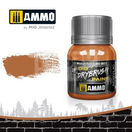 AMMO By Mig - DRYBRUSH Medium Rust - szárazecsetelő festék 40ml - AMIG0611