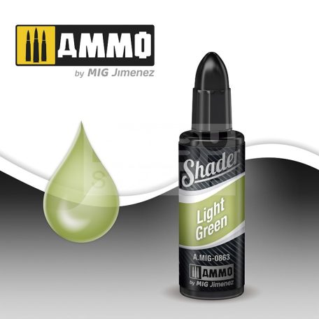 AMMO By Mig - LIGHT GREEN SHADER - Akril árnyékoló -  koszoló folyadék makettezőknek 10ml - AMIG0863
