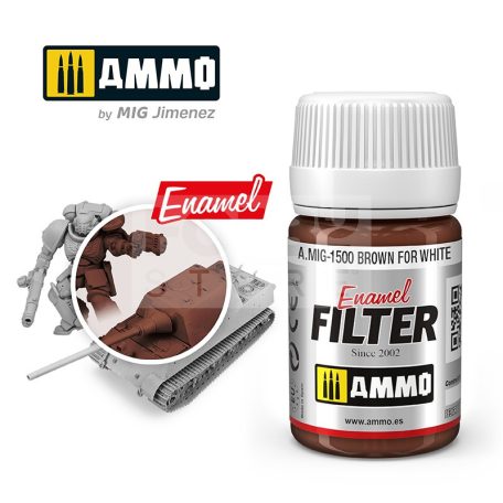 AMMO By Mig - BROWN FOR WHITE FILTER - Filterező folyadék makettezőknek 35ml - AMIG1500