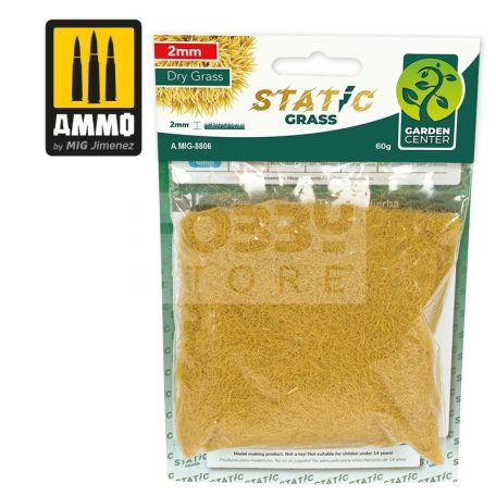 AMMO By Mig - Static Grass - Dry Grass – 2mm - Statikus szórható műfű - Száraz fű színű AMIG8806