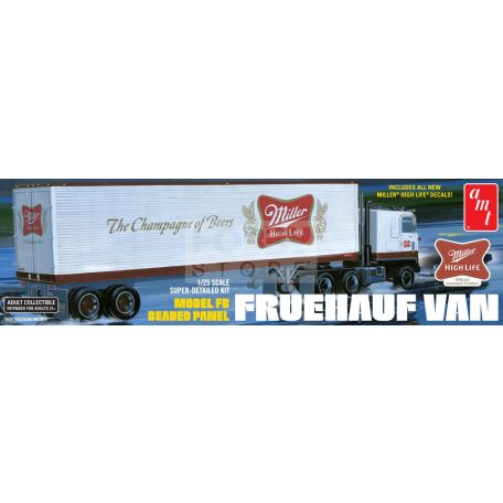 AMT FRUEHAUF 40′ SEMI TRAILER (MILLER BEER) 1:25 autó makett AMT1234