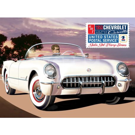 AMT 1953 CHEVY CORVETTE (USPS STAMP SERIES) 1:25 autó makett AMT1244