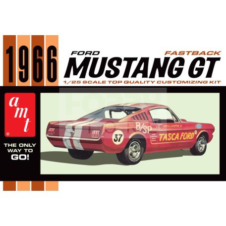 AMT 1966 FORD MUSTANG FASTBACK 2+2 1:25 autó makett AMT1305