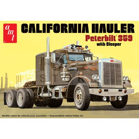 AMT PETERBILT 359 CALIFORNIA HAULER W/SLEEPER 1:25 autó makett AMT1327