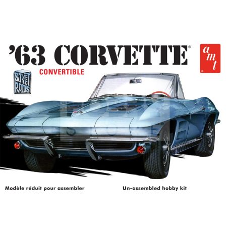 AMT 1963 CHEVY CORVETTE CONVERTIBLE 1:25 autó makett AMT1335