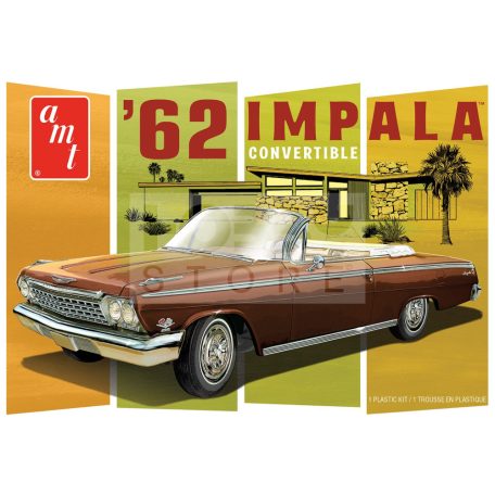 AMT 1962 CHEVY IMPALA CONVERTIBLE 1:25 autó makett AMT1355