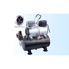   Chromax Airbrush mini compressor with air reservoir- Mini csendes - egyhengeres levegőtartályos (3L) airbrush kompresszor AS-186S