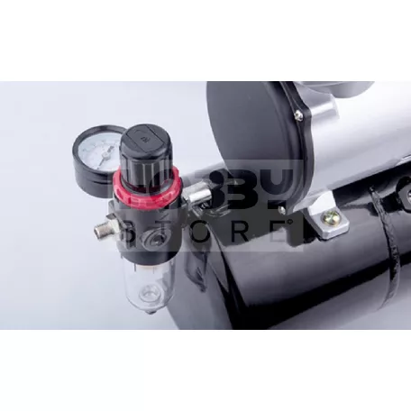 Chromax Airbrush mini compressor with air reservoir- Mini csendes - egyhengeres levegőtartályos (3L) airbrush kompresszor AS-186S