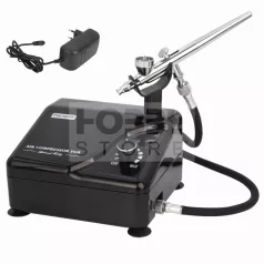   Fengda Mini airbrush kompresszor, levegőkábellel és BD-207 típusú festékszóróval AS-207K