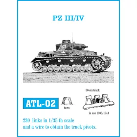   Friulmodel Tracks for Pz III (A-G) / Pz IV (A-D) - Pz III / Pz IV – fém lánctalpkészlet
